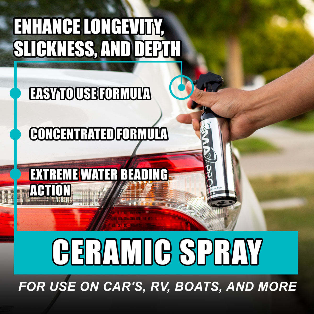 CERAMIC SPRAY SILICON DIOXIDE SiO2 CERAMIC COATING HIGH-GLOSS FINISH – SKY  MAXPRO