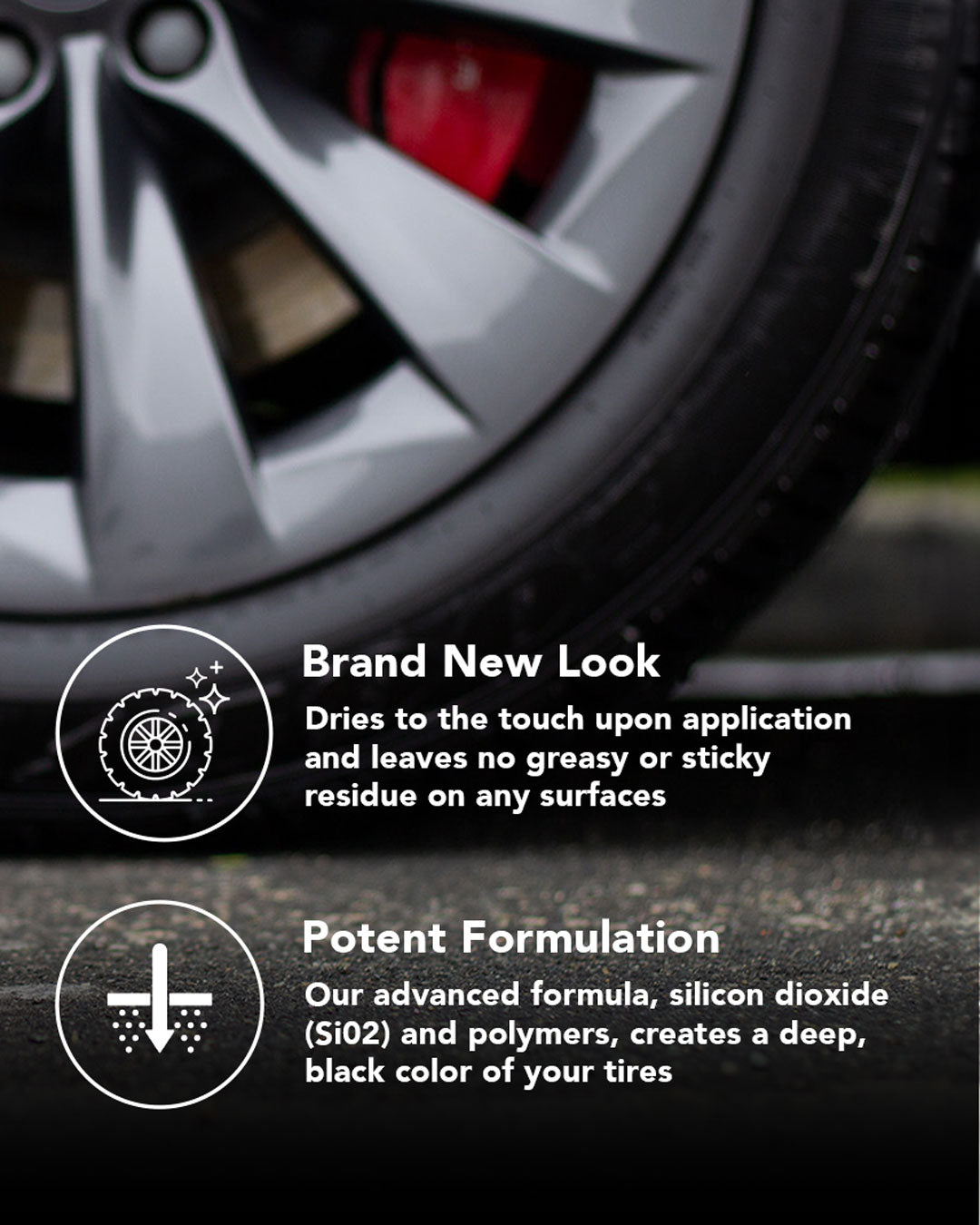 Ceramic Tire & Rubber Coating Long Lasting Sio2 Ceramic Protectant with UV Protection New Tire Look